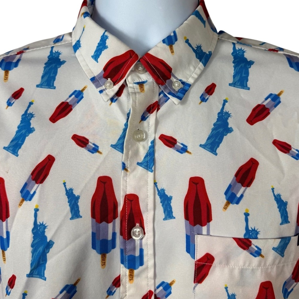 RSVLTS Statue of Liberty Rocket Popsicle Shirt Mens Small Patriotic Short Sleeve - Picture 6 of 11